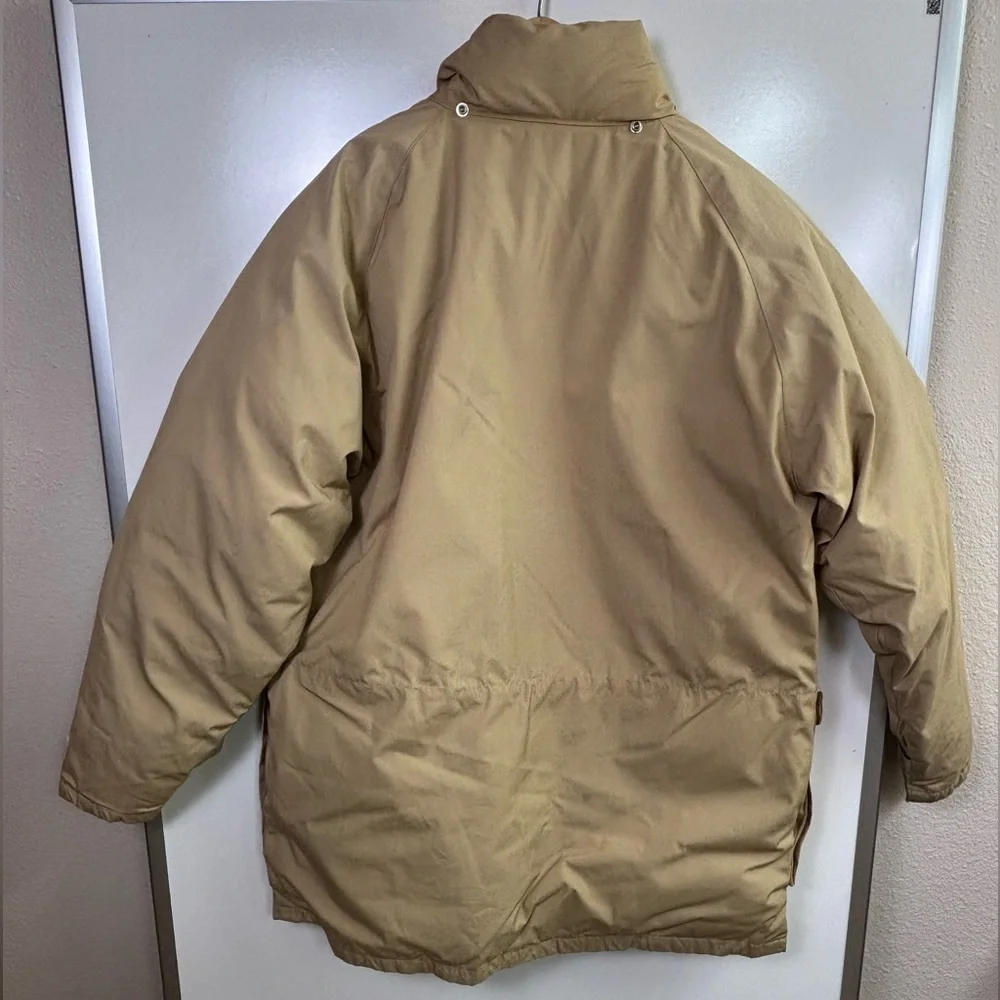 Vintage 70s 80s The North Face Down Parka Jacket XL Made in USA Tan Blue